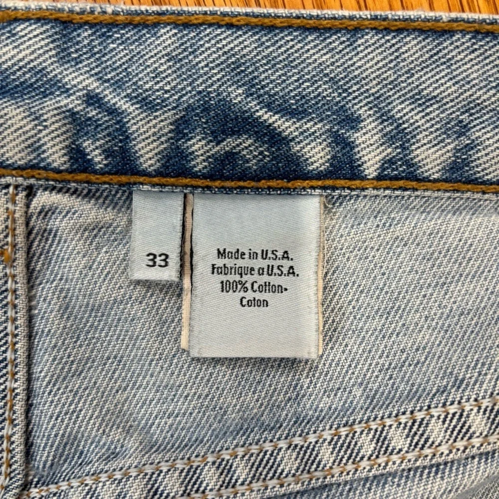 CALVIN KLEIN Vintage USA Western Men's 33 Cut-Off Light Blue Denim Jean Shorts